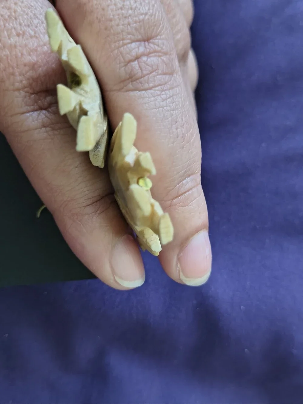 Beautiful Hand Carved Bone Elephant Dangle Earrings. Estate Find. So Nice!